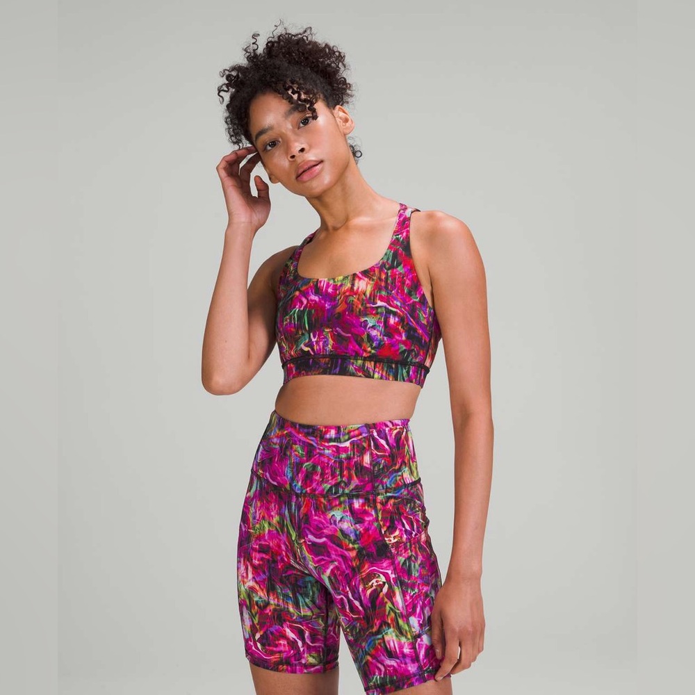 Lululemon Energy Bra in Hyper Flow Pink Multi NEW